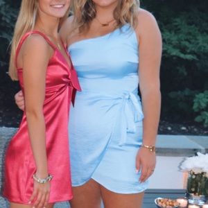 Lucy in the sky light blue wrap dress